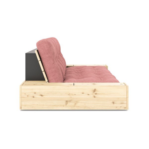 Ružičasta sklopiva sofa od samta 244 cm Base – Karup Design-image-3
