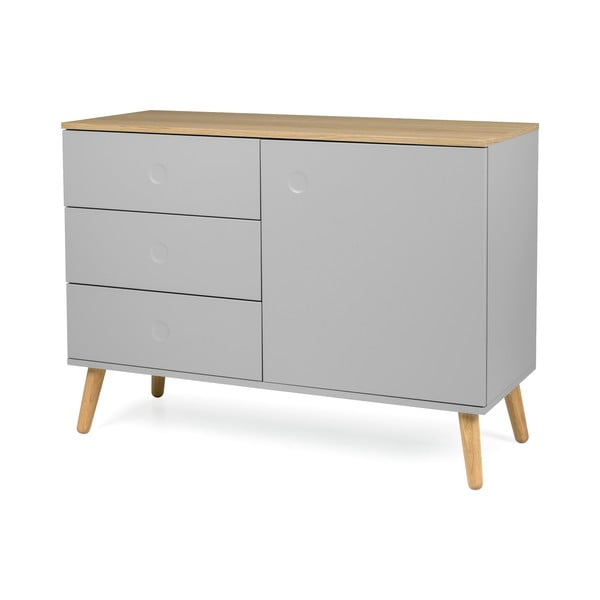 Siva niska komoda u dekoru hrasta 109x79 cm Dot – Tenzo-image-2