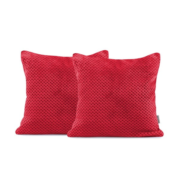Set od 2 crvene ukrasne jastučnice od mikrovlakana DecoKing Henry, 45 x 45 cm