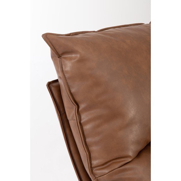 Konjak smeđa fotelja s prostorom za odlaganje od imitacije kože Alanez – Bizzotto-image-1