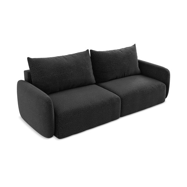 Crna sklopiva/s prostorom za odlaganje sofa 238 cm Kalena – Makamii-image-2