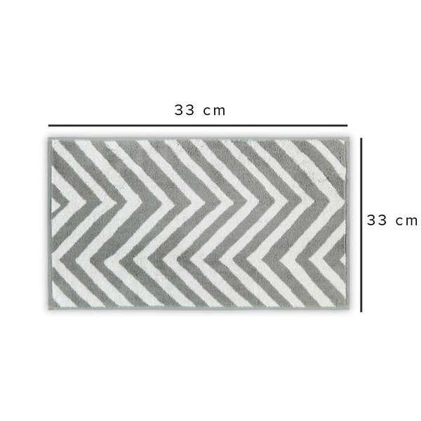 Bijelo-sivi pamučni ručnik 33x33 cm Chevron – Foutastic-image-2
