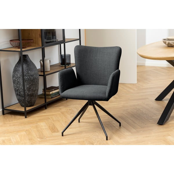 Tamno sive podstavljene blagovaonske stolice u setu s naslonima za ruke 2 kom Laura – Actona-image-2