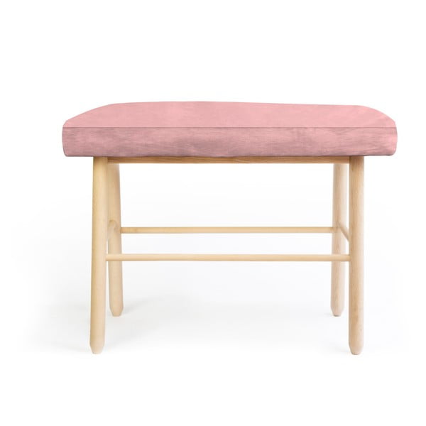 Stolica od borovog drveta s ružičastim baršunastim navlakom Velvet Atelier