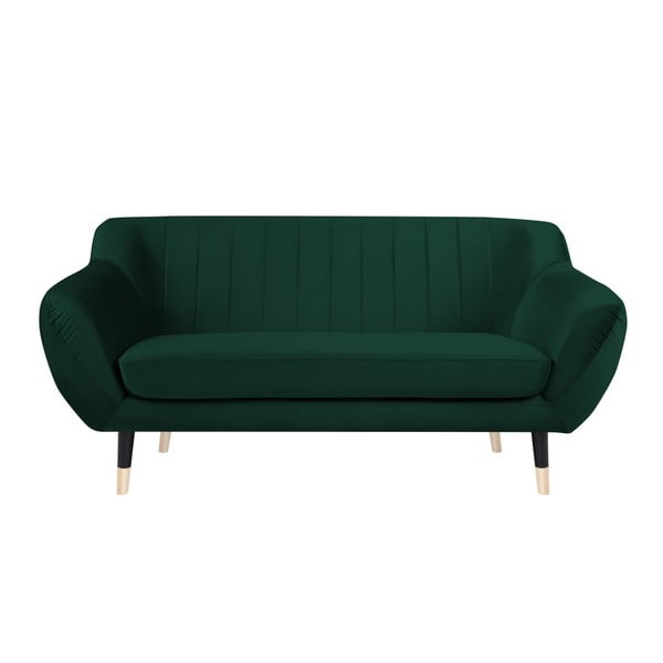 Zelena sofa s crnim nogama Mazzini Sofas Benito, 158 cm