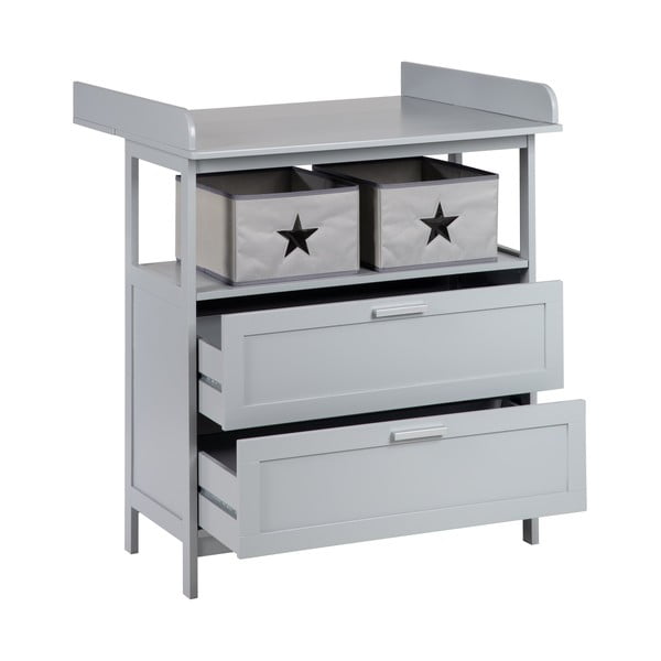 Siva dječja komoda s promjenjivim stolom 87x100x75 cm Hamburg – Roba-image-2