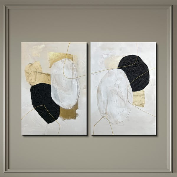 Slike sa ručno oslikanim elementima u setu od 2 kom 50x70 cm Crystal – Styler-image-3