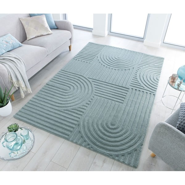 Tirkizni ručno rađen vunen tepih 200x290 cm Zen Garden – Flair Rugs-image-1