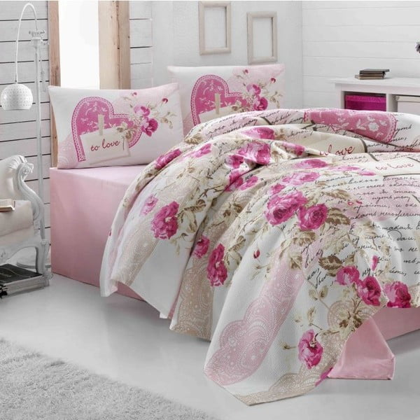Lijepa ružičasta posteljina, 200x230 cm