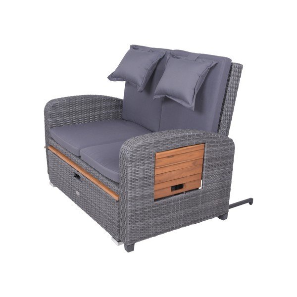 Siva vrtna sofa od umjetnog ratana Bari – Garden Pleasure