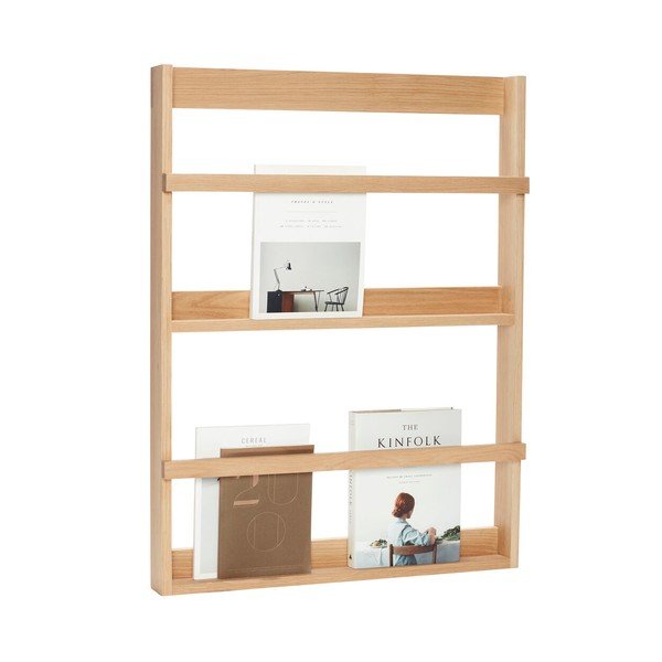 Polica s više razina/za fotografije od punog hrasta u prirodnoj boji 74 cm Display – Hübsch-image-2