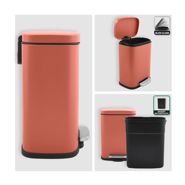 Željezna kanta za smeće s pedalom boja terakote 5 l   Akira – Spirella-image-2