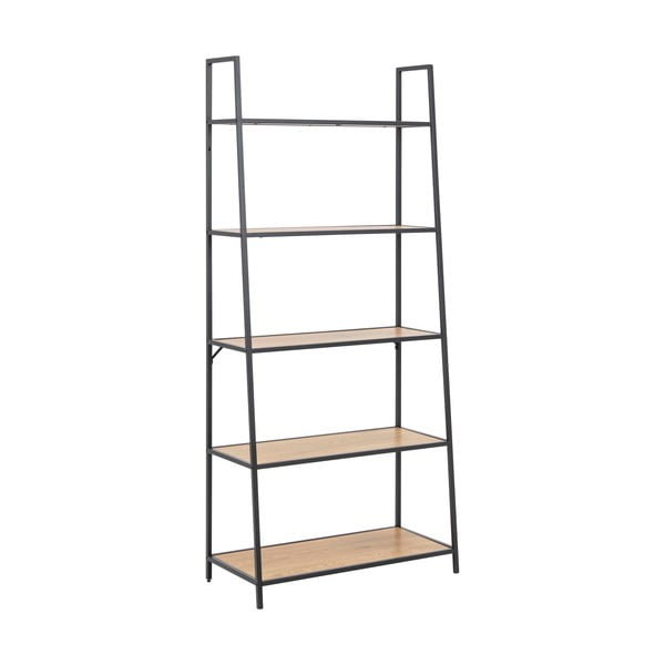 Crni/u prirodnoj boji regal u dekoru hrasta 77x175 cm Seaford – Actona-image-2