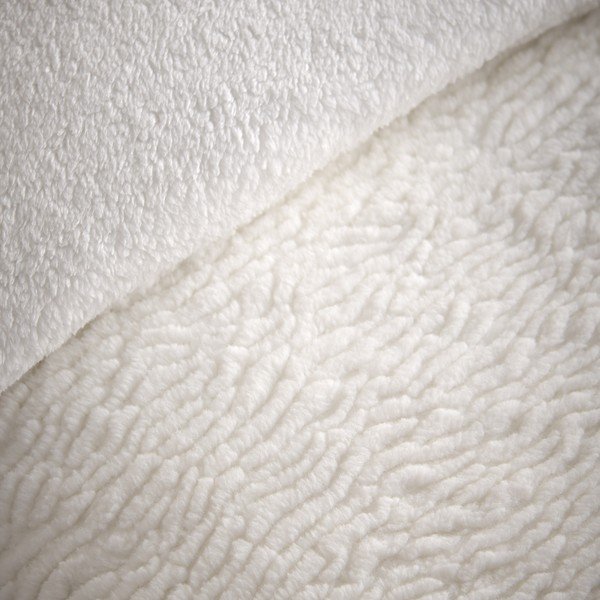 Krem posteljina za krevet za jednu osobu 135x200 cm Textured Wave Faux Fur – Catherine Lansfield-image-3