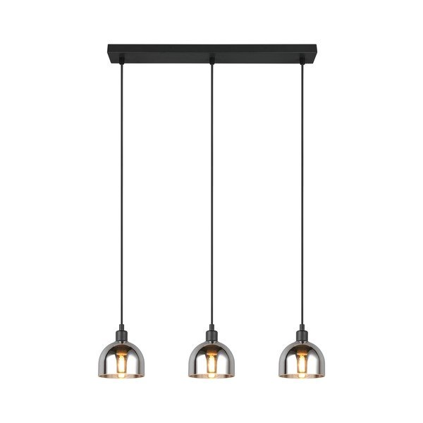 Crna/u srebrnoj boji viseća svjetiljka sa staklenim sjenilom Molly – Reality-image-1