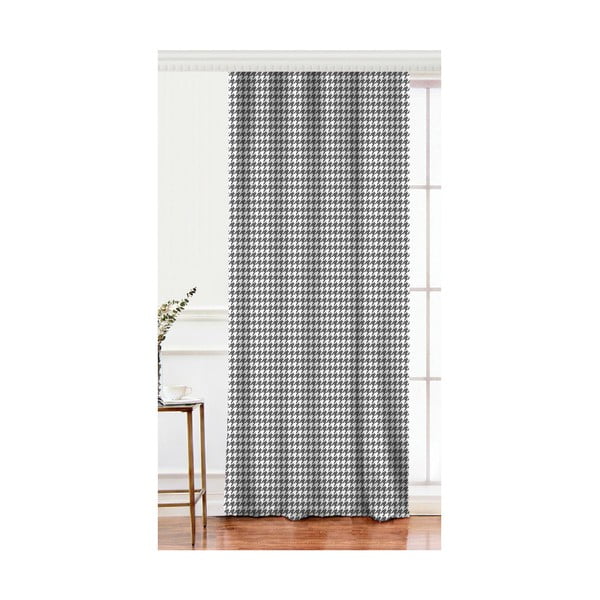 Crno-bijela zavjesa s primjesom pamuka Minimalist Home World, 140 x 260 cm