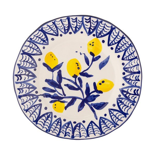 Bijeli/plavi tanjur za serviranje od kamenine ø 27 cm Maxima – Bloomingville-image-4