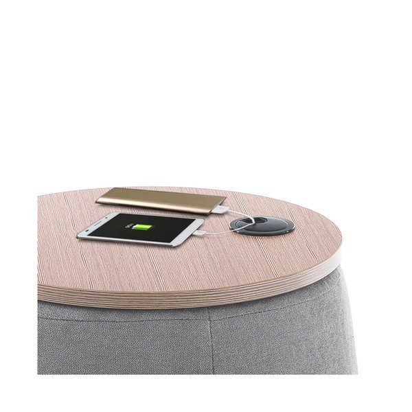 Sivi puf s prostorom za odlaganje Tomasucci Barril, ø 40 cm-image-3