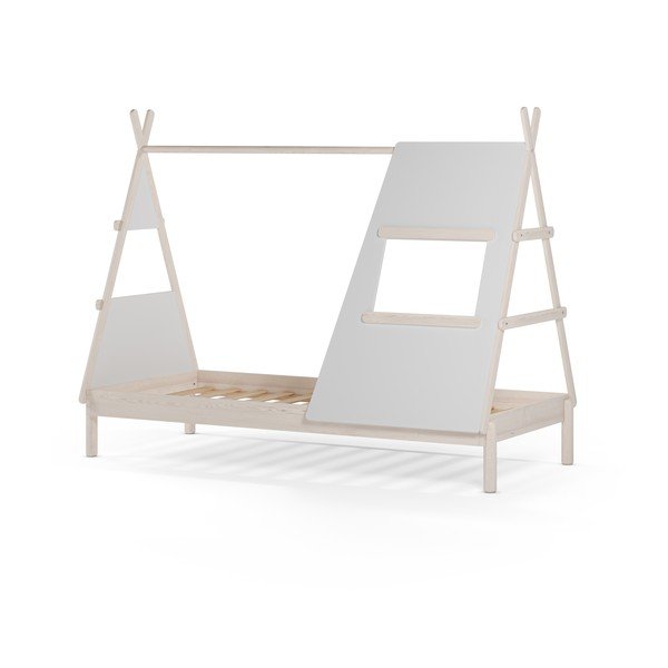 Krem dječji krevet od masivnog bora u obliku kućice s podnicom 90x200 cm Enola – Marckeric-image-4