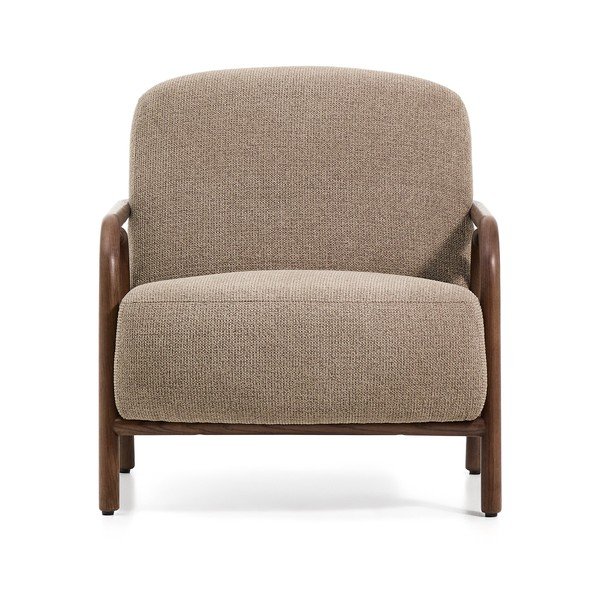 Smeđe-siva fotelja od šenila Sylo – Kave Home-image-2