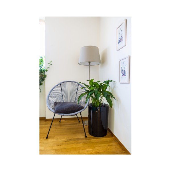 Crna samozalijevajuća saksija Plastia Calimera B2, 50 cm-image-1