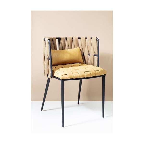Set od 4 žuto-crne stolice s jastukom Kare Design Cheerio