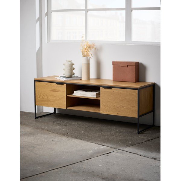 TV komoda u dekoru hrasta u prirodnoj boji 155x55x45 cm Cesura – Unique Furniture-image-1