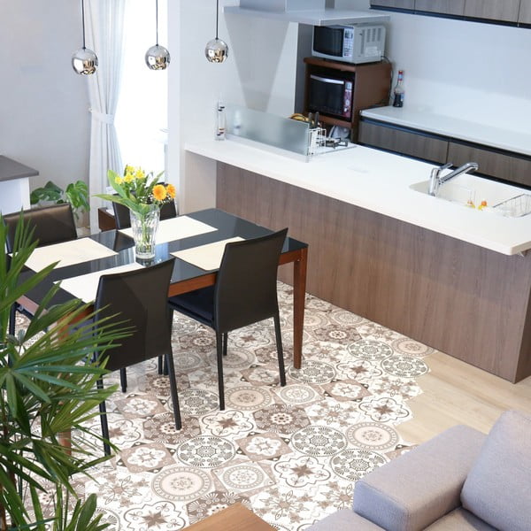 Set od 10 podnih samoljepljivih naljepnica Ambiance Floor Stickers Hexagons Cornalina, 40 x 90 cm-image-3