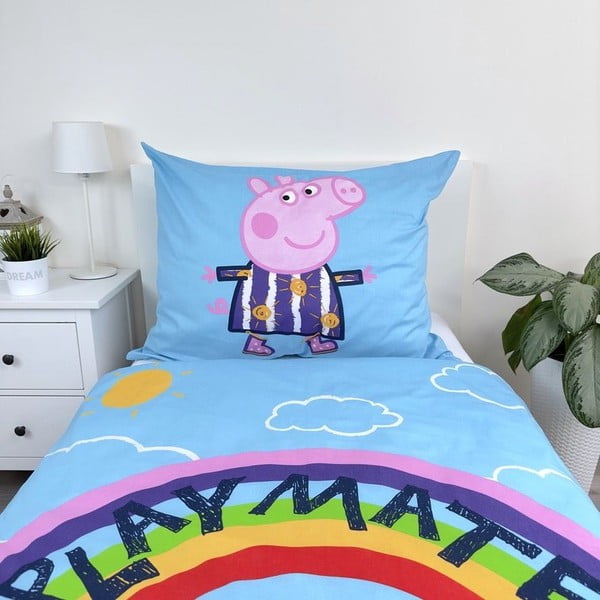 Pamučna dječja posteljina sa svjetlećim efektom za krevet za jednu osobu 140x200 cm Peppa Pig – Jerry Fabrics-image-4