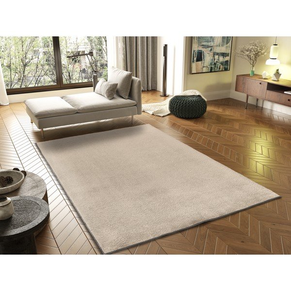 Bež tepih od mikrovlakana 120x170 cm Coraline Liso – Universal-image-1