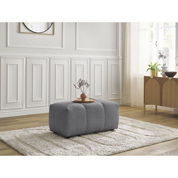 Sivi tabure od bouclé tkanine Roxelane – Bobochic Paris-image-4