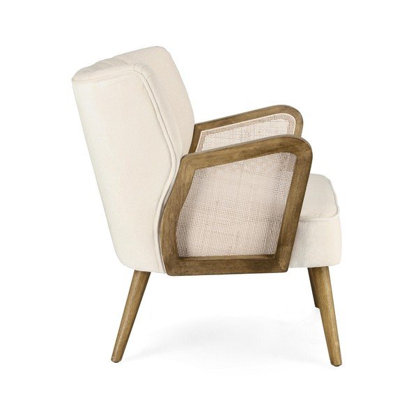 Bež baršunasti fotelja Virna – Bizzotto-image-3