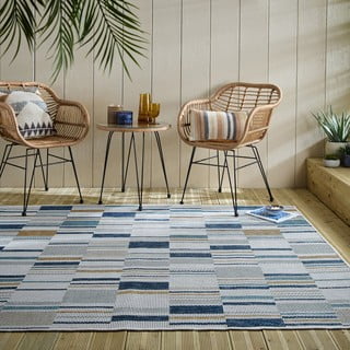 Žuti /plavi unutarnji i vanjski tepih 200x290 cm Rosco Geo – Flair Rugs