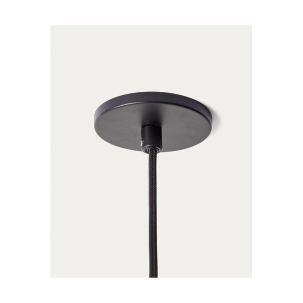 Bijela/crna metalna viseća svjetiljka sa staklenim sjenilom ø 26 cm Idela – Kave Home-image-4