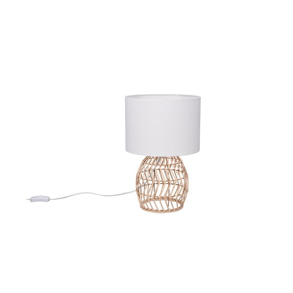 Bijelo-u prirodnoj boji stolna lampa (visina 38 cm) Rike – Trio