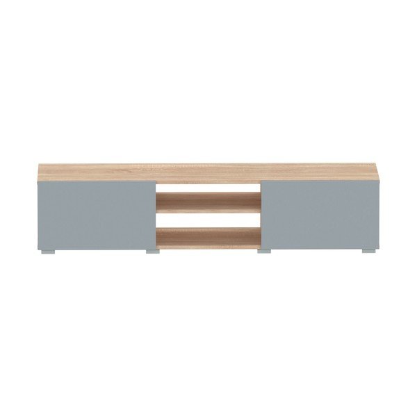 Sivi TV komoda u dekoru hrasta 140x31 cm Podium - TemaHome 