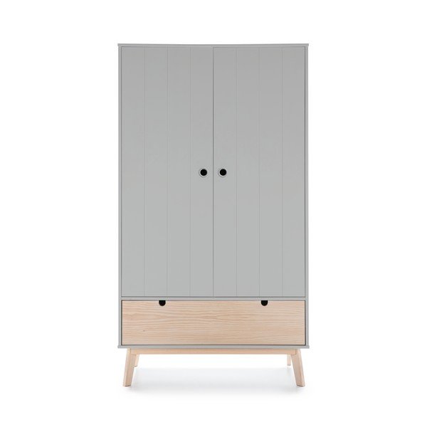 Sivi dječji ormar s nogama od borovog drva Marckeric Kiara-image-2