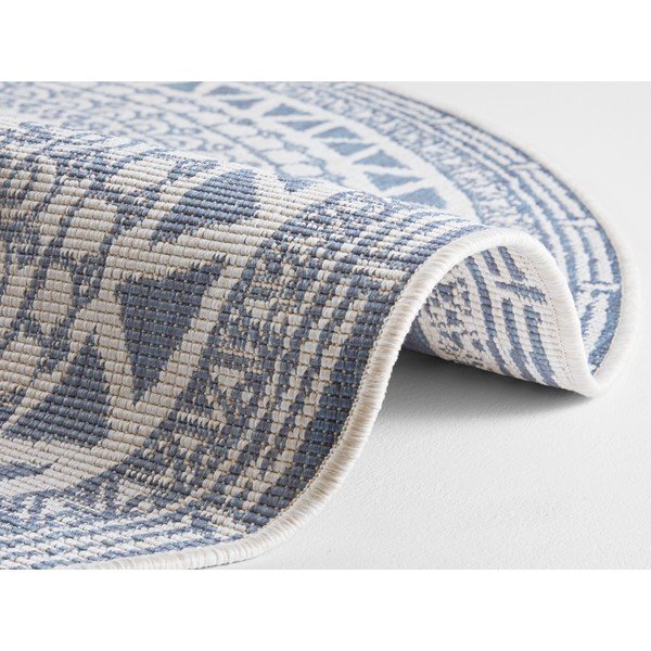 Plavo-krem vanjski tepih NORTHRUGS Coron, ø 140 cm-image-1
