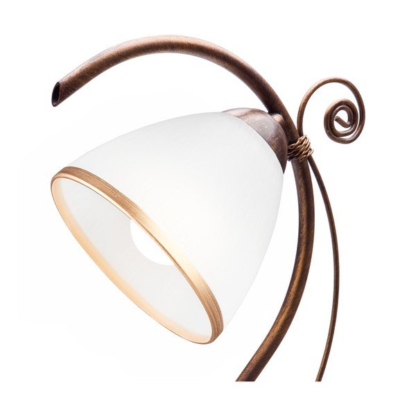 Bijela/smeđa stolna lampa sa staklenim sjenilom (visina 39 cm) Retro Ii – LAMKUR-image-2