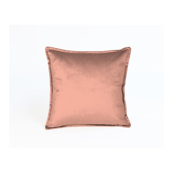 Lososovo ružičasta dekorativna jastučnica Velvet Atelier, 45 x 45 cm