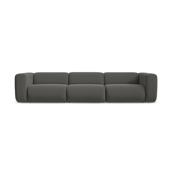 Siva baršunasti sofa 319 cm Ekahi – Makamii