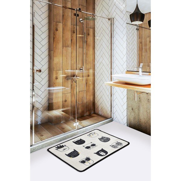 Crna/bež kupaonska prostirka 40x60 cm Cutie – Foutastic-image-1