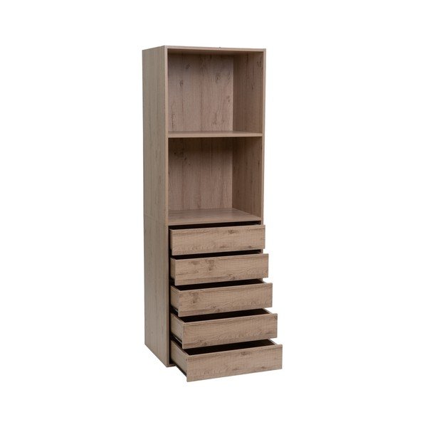 Otvoreni modularni garderobni ormar u dekoru hrasta u prirodnoj boji 60x180x45 cm Modular – Casa Selección-image-1