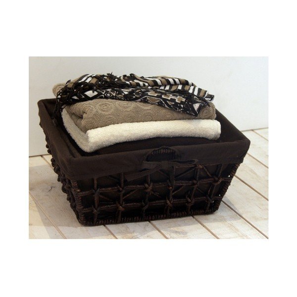 Tamnosmeđa pletena košara Compactor Nina širine 30 cm-image-1