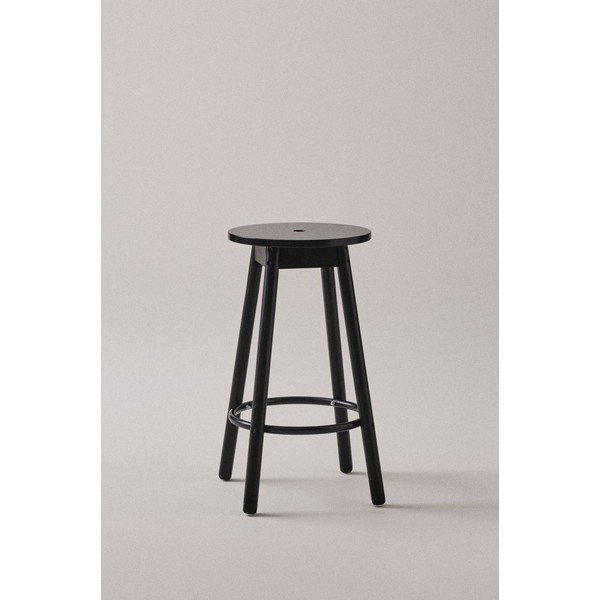 Crna barska stolica od masivnog bora (visine sjedala 65 cm) Kinna – Jotex-image-1