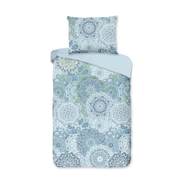 Plava pamučna posteljina za krevet za jednu osobu Bonami Selection Mandala, 140 x 220 cm