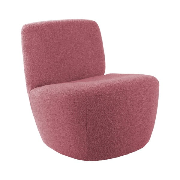 Ružičasta fotelja od bouclé tkanine Ada – Leitmotiv