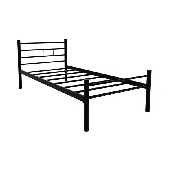Crni metalni krevet s podnicom 90x200 cm K70 – Kalune Design