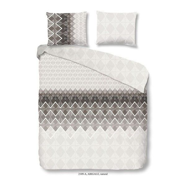 Sivo-smeđa pamučna posteljina za krevet za jednu osobu Dobro jutro Abigale Taupe, 140 x 200 cm