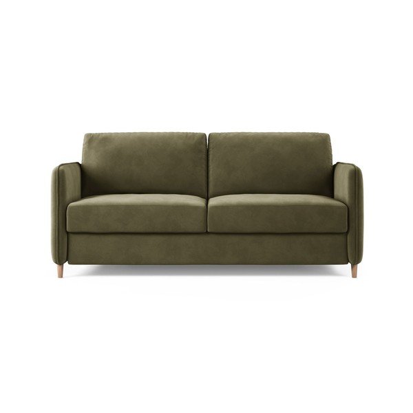 Zelena baršunasti sofa za spavanje 184 cm – Micadoni 